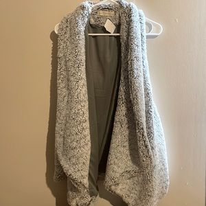 Large soft fuzzy Grey Vest